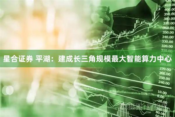 星合证券 平湖：建成长三角规模最大智能算力中心